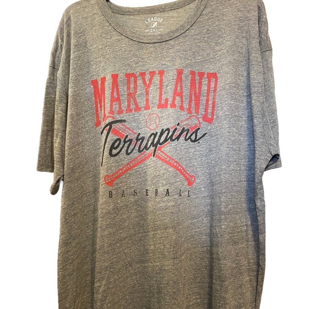 UMD University of Maryland Terrapins Baseball League Tee Shirt, XXL 2XL